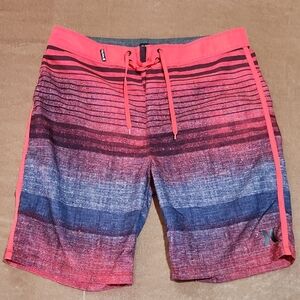 Hurley Men's Pink and Blue Board Shorts
